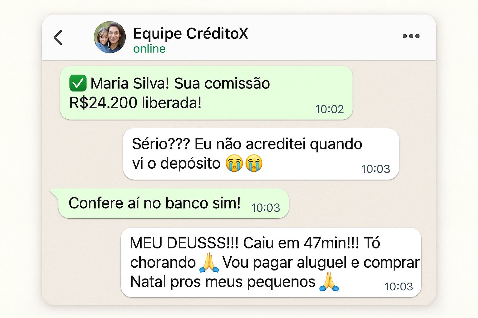 Print WhatsApp recebimento R$24.200