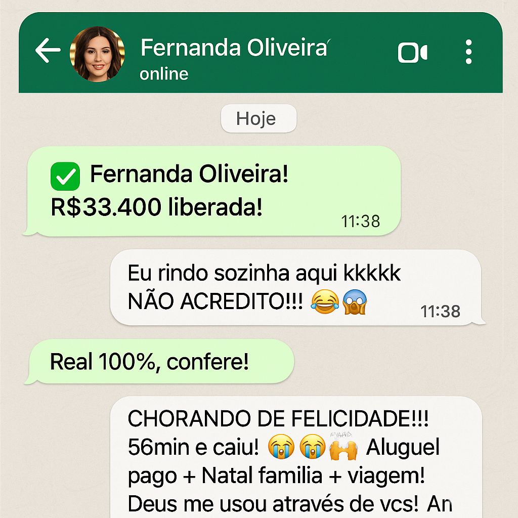Print WhatsApp recebimento R$33.400